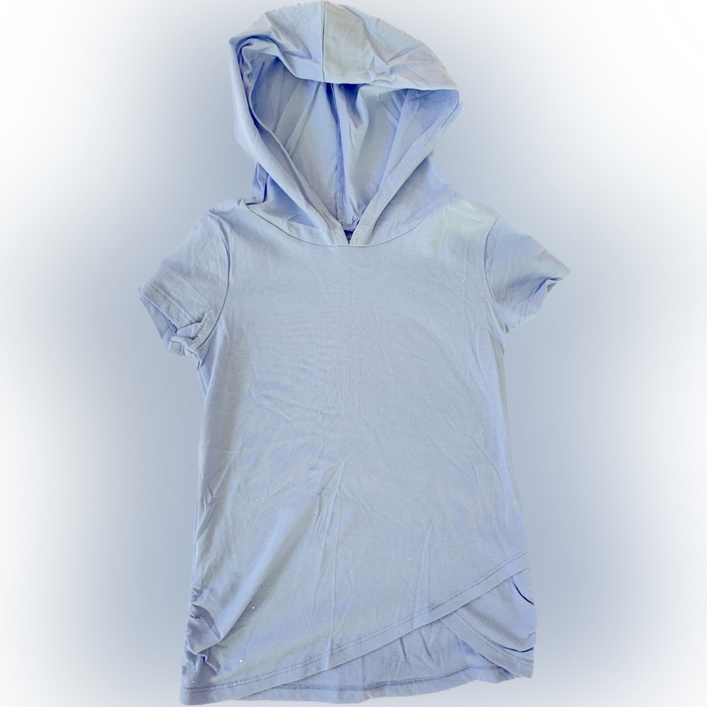 CARTERS NWT-sz5 GIRLS periwinkle blue hoodie tee with sparkle